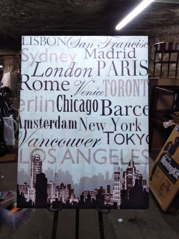 lot 3214 image: Modern Canvas Wrapped Picture