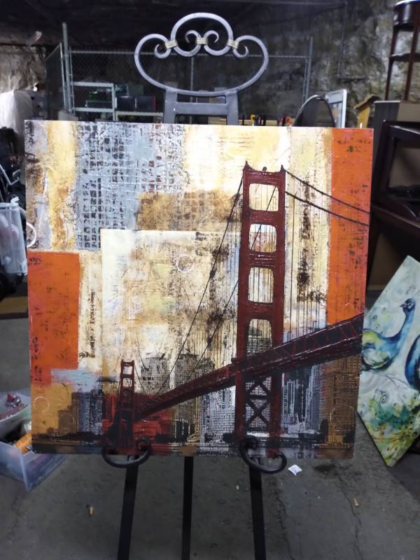 lot 3218 image: Modern Canvas Wrapped Picture