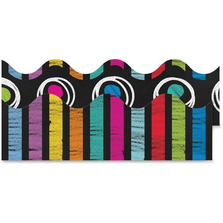 lot 12399 image: Carson-Dellosa Colorful Chalkboard Scalloped Borders, Pack of 13, Double Sided