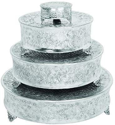 lot 12454 image: Aluminum Square Cake Stand Set Of 4 Stylish Host
