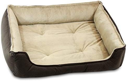 lot 13434 image: Oliver & Iris Rectangle Cuddle Dog Bed ChocolateCamel Medium