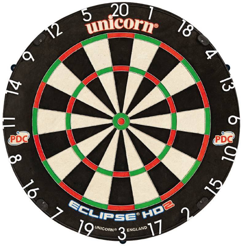 lot 13438 image: Eclipse Hd2 Unicorn Dartboard High Visibility Numbers Ultra Slim Wires, New