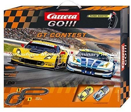lot 13488 image: Carrera Go Gt Competition Electric Slot 143 Car Set Kit Ferrari Gt2 , Box Damaged, New