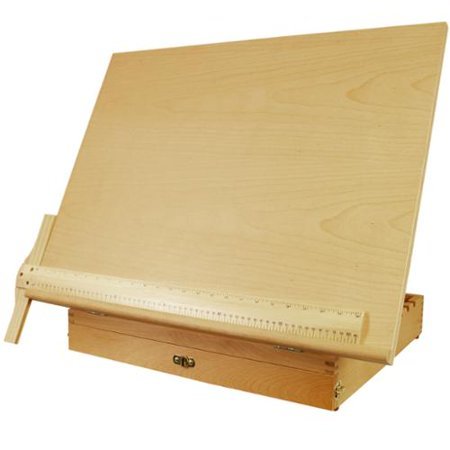 lot 13959 image: US Art Supply Extra Large Adjustable Wood Artist Drawing & Sketching Board With Storage Drawer