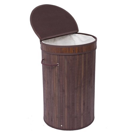 lot 13964 image: Birdrock Home Round Laundry Hamper with Lid and Cloth Liner