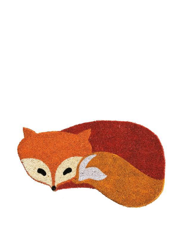 lot 13980 image: Fox Shaped Coir Welcome Mat