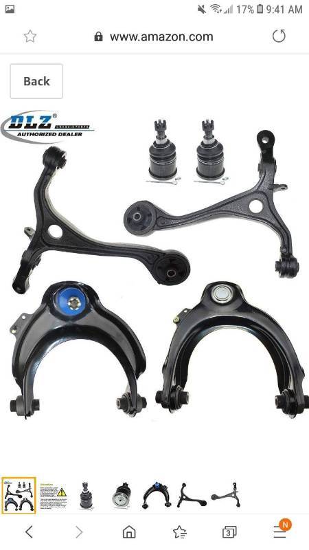 lot 14393 image: DLZ 6 Pcs Front Suspension Kit-2 Upper Control Arm Ball Joint Assembly 2 Lower Control Arm 2 Ball Joint
