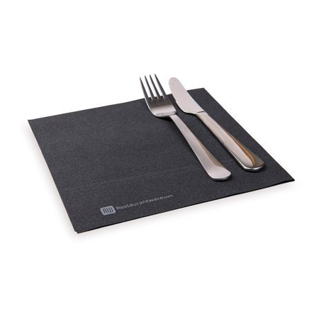 lot 14414 image: Paper Napkins, Dinner Napkins - Pure Black - Soft & Durable - 16  x 16  - Disposable - Luxenap Air Laid - 600ct Box