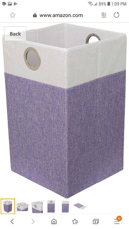 lot 14448 image: Birdrock Home Folding Cloth Laundry Hamper With Handles  Dirty Clothes Sorter 