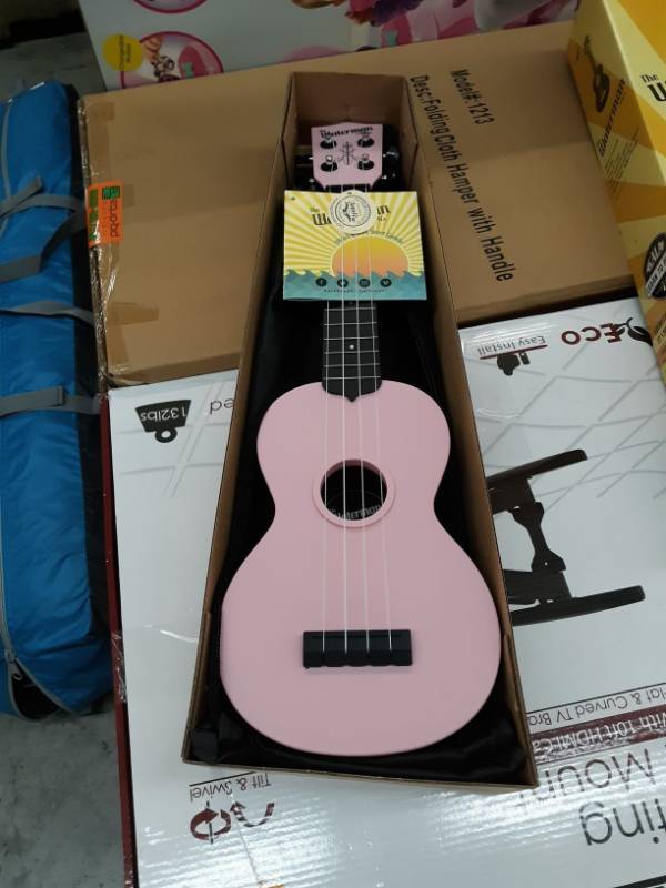 lot 14450 image: Kala Ka-swb Waterman Soprano Ukulele Water-resistant Uke Matte Soft Pink W Bag