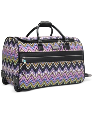 lot 14457 image: Steve Madden Patchwork 21  Rolling Duffel, Only at Macys