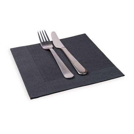 lot 14472 image: Paper Napkins, Dinner Napkins - Black with White Threads - Soft & Durable - 16  x 16  - Disposable - Luxenap Air Laid - 600ct Box