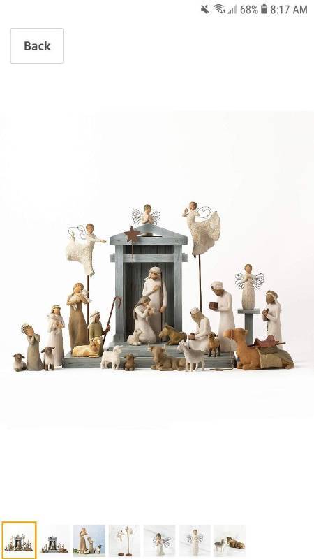 lot 14650 image: Willow Tree Nativity Premier Plus Elevated Angels, 25-Piece Sculpted Figure Set