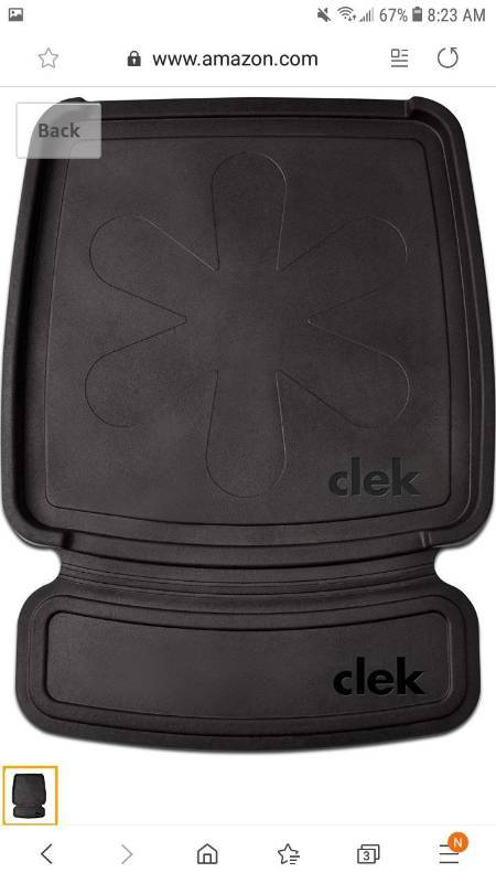 lot 14651 image: Clek Mat-Thingy Vehicle Seat Protector, Black