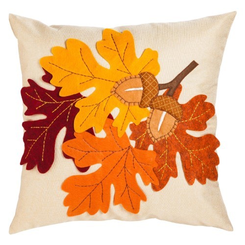 lot 16007 image: Evergreen Enterprises Outdoor Pillow Leaves & Acorn