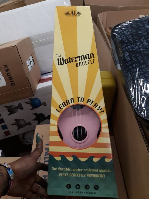 lot 16025 image: Kala Ka-swb Waterman Soprano Ukulele Water-resistant Uke Matte Soft Pink W Bag