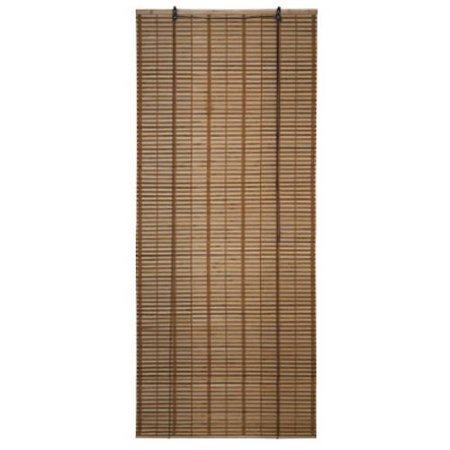 lot 16070 image: ALEKO BBL46X64BR Bamboo Midollino Wooden Roll-Up Blinds with Light-Filtering Shades, Light Brown