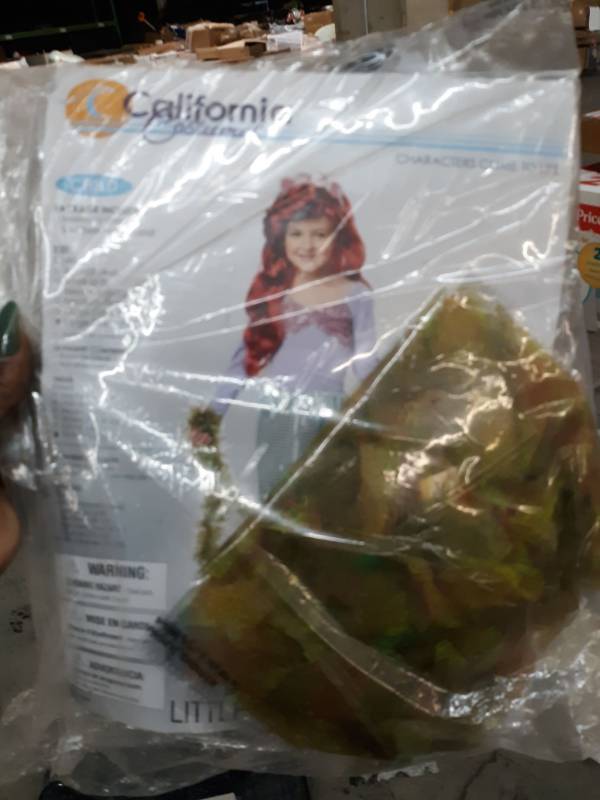 lot 16088 image: California Costumes Girls Little Mermaid Costume, Seaweed Boa & Wig, Green, Plus