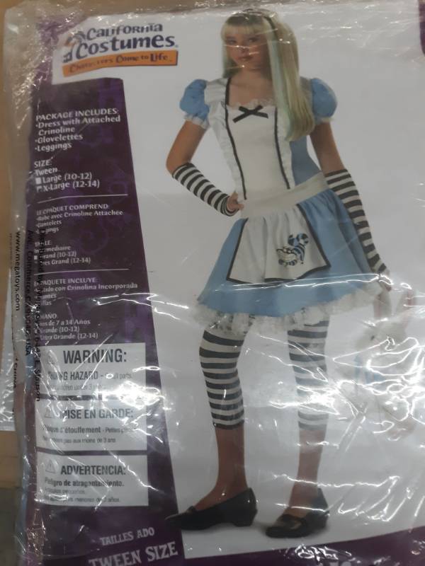 lot 16109 image: California Costumes Girls Tween Alice Costume & Wig Bundle Costume, Bluewhite