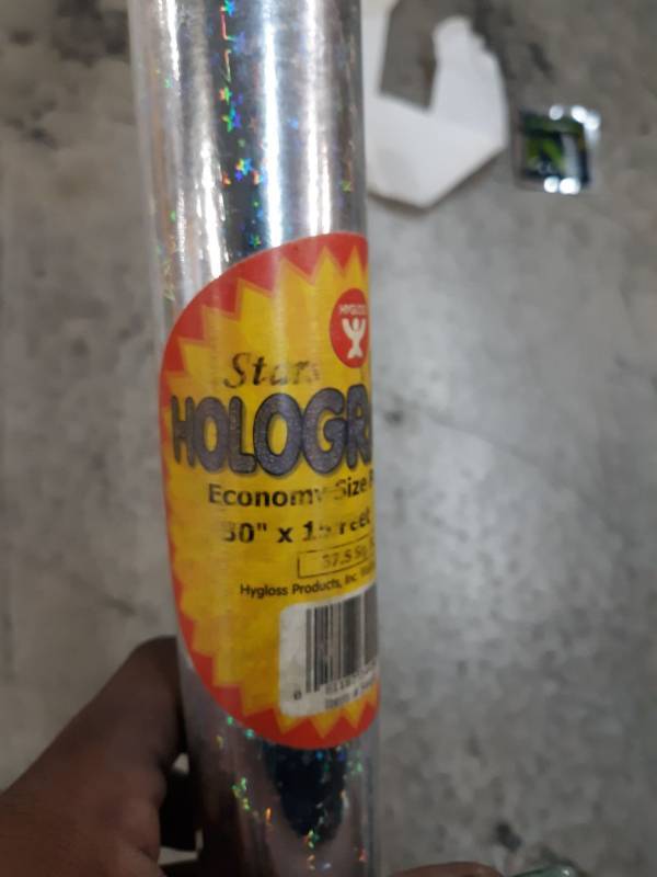 lot 16136 image: Hygloss 34456 Holographic Paper Gift Wrap Roll 30  By 15-feet Stars Pattern