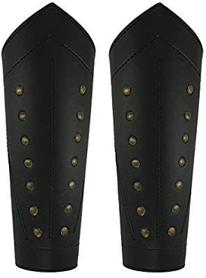 lot 17007 image: Ranger Thief Sable Black Studded Leather Light Armor Laced Greaves