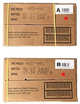 lot 17008 image: 2017 Inspection Us Military MRE A and B Case Meal, Ready to Eat Individual