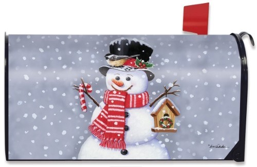 lot 17015 image: Snowman Birdhouse Magnetic Mailbox Cover Christmas Candy Cane