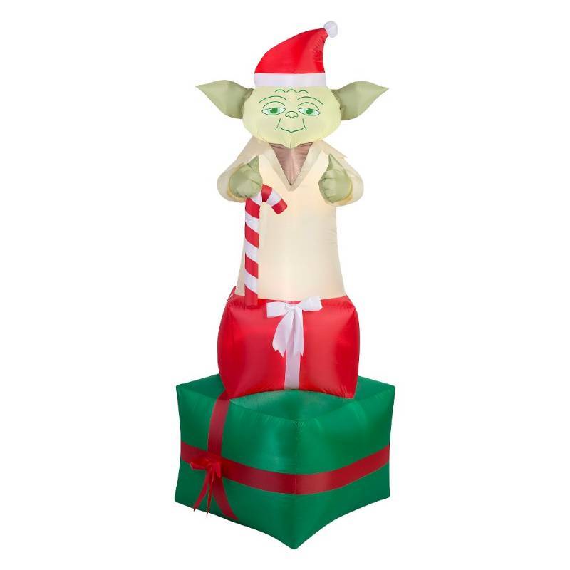 lot 11382 image: Yoda on Presents Air blown Christmas Decoration new in the box