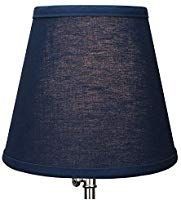 lot 11412 image: FenchelShades.com Lampshade 5  Top Diameter x 9  Bottom Diameter x 7  Slant Height with Clip-On Attachment for Standard Edison-Style Lightbulb (Navy Blue)