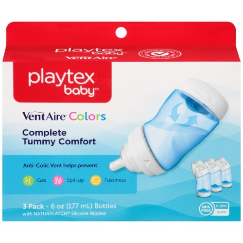 lot 11435 image: Playtex VentAire 6 oz Bottles, BPA-Free, 3-Pack