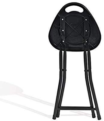 lot 11453 image: Folding Stool with Handle, Black