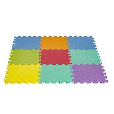 lot 16577 image: 9-tile Multi-Color Solid Foam EVA Playmat Kids Safety Play Floor by HemingWeigh