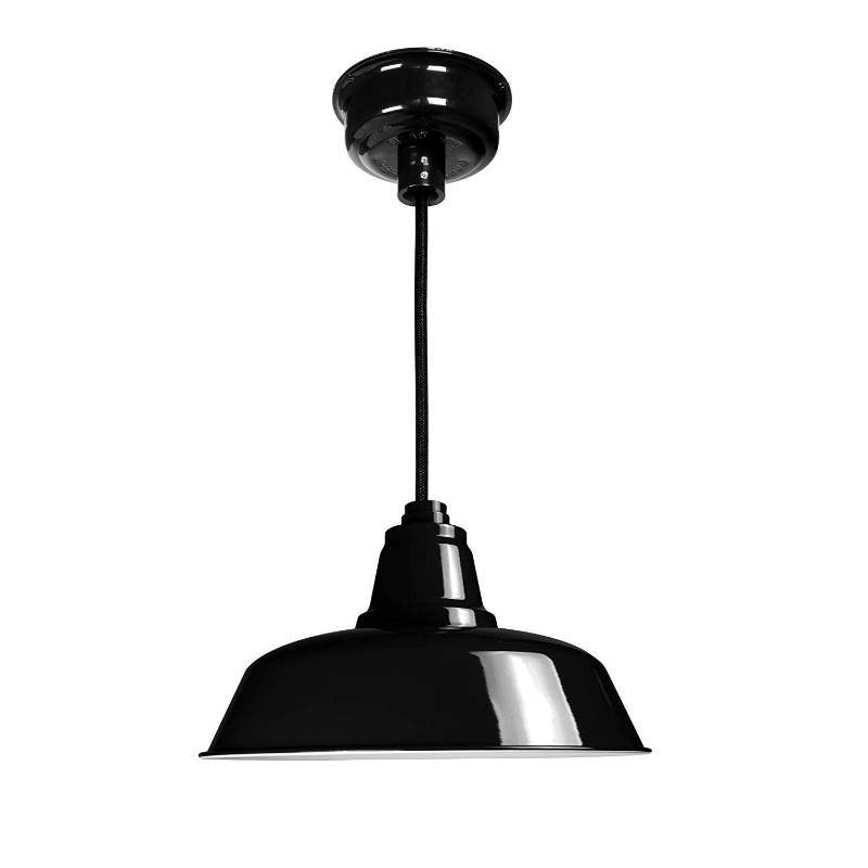 lot 16516 image: Cocoweb 14 In Goodyear Led Pendant Barn Light In Black Bgy-14bk
