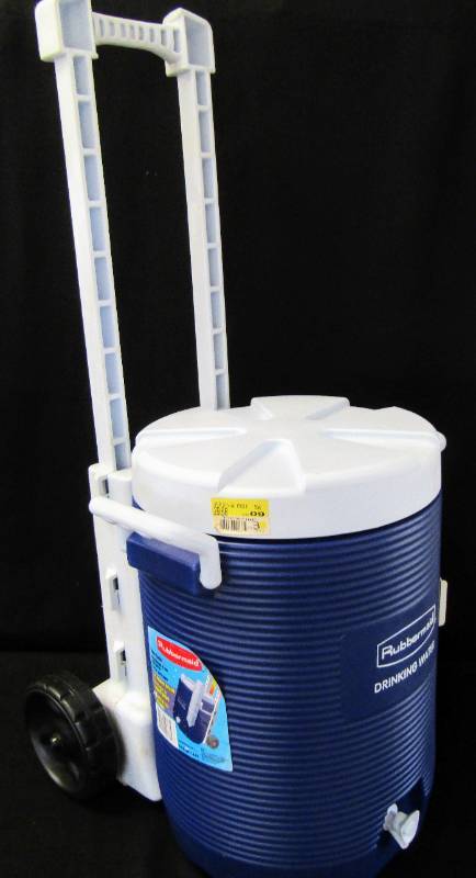 lot 5378 image: Rubbermaid Water Cooler ON WHEELS