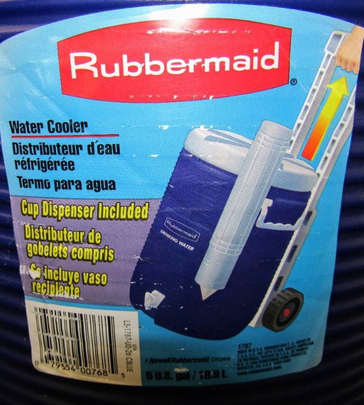 Sold at Auction: RUBBERMAID 5 GALLON COOLER WITH CUP DISPENSER