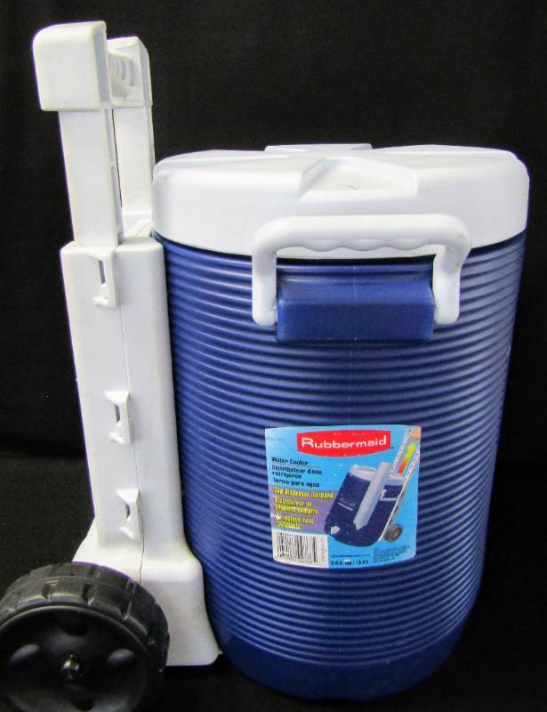 Sold at Auction: RUBBERMAID 5 GALLON COOLER WITH CUP DISPENSER