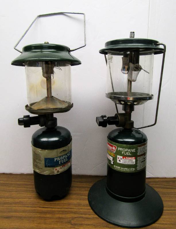 lot 5398 image: 2 Propane Lanterns- Good Globes