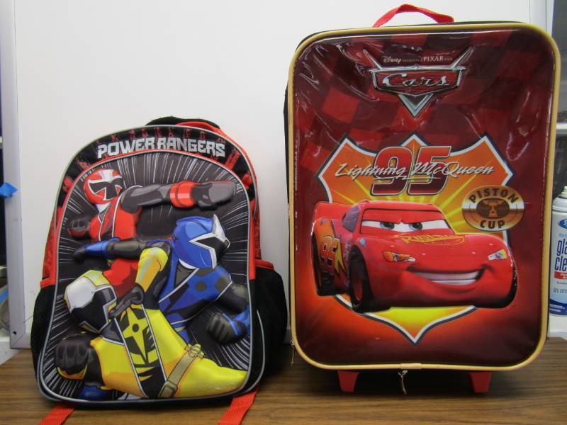 lot 5434 image: Childrens  Character Suitcase and Back Pack- Power Rangers  Cars