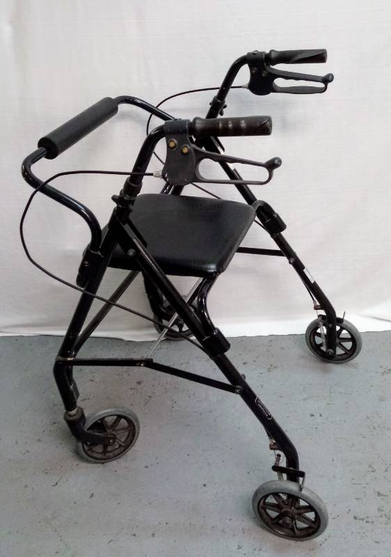 lot 5459 image: Pro Basics Walker With Seat and Hand Brakes