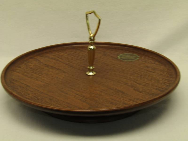 lot 5505 image: Mid Century  Lazy Susan- Walnut Wood 
