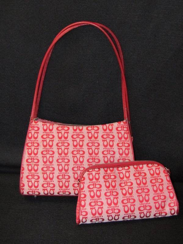 lot 5483 image: Handbag and Wallet- Red Purse Set