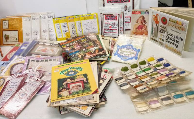 lot 5494 image: Cross Stitch  HUGE Lot- Hoops  Books- WOW