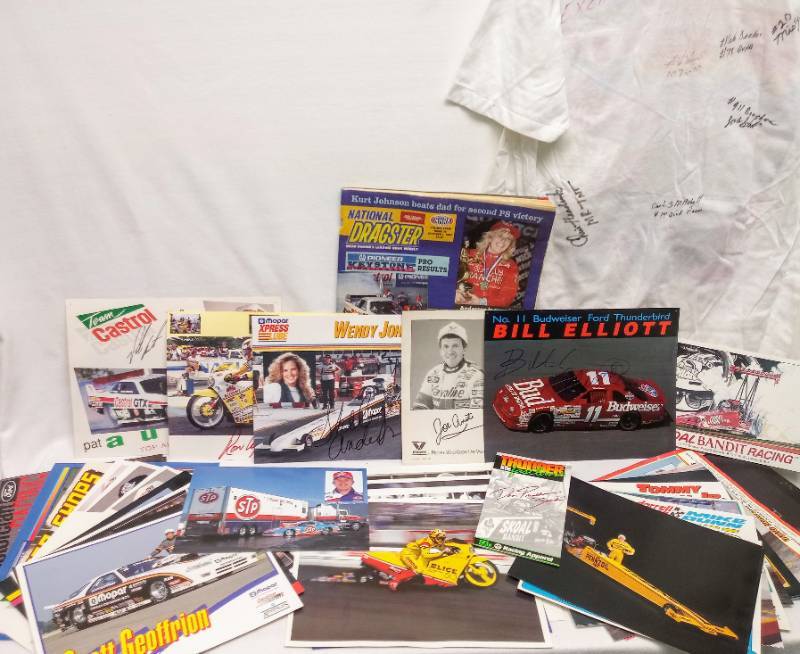 lot 5670 image: Racing Memorabilia Lot  Autographs  NHRA,Top Fuel, Nascar, & More