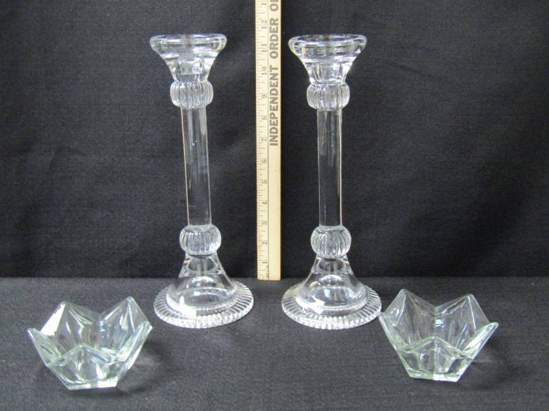 lot 5473 image: Candle Sticks and Votive Holders- 4 Pieces Total