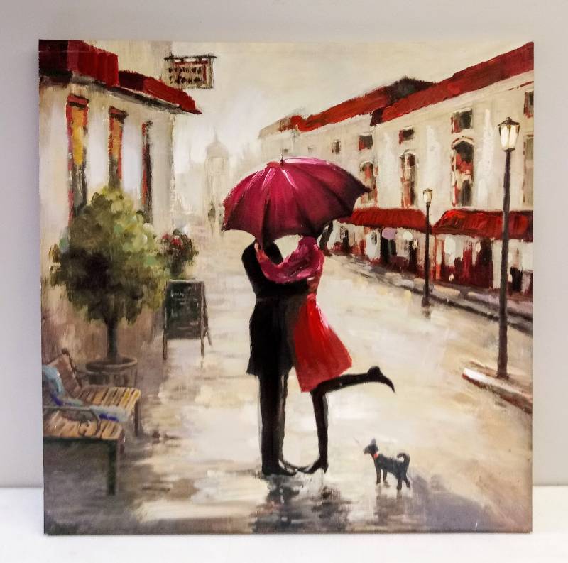 lot 5517 image: Large Framed Art- Paris in Spring  Canvas