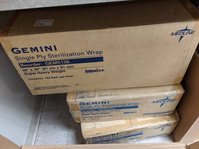 lot 5540 image: (3) Boxes Gemini Sterile Single Ply Sterilization Wraps
