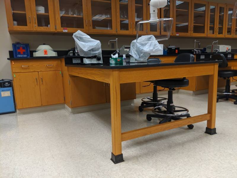 lot 3801 image: Lab Table With Sink And Cabinet