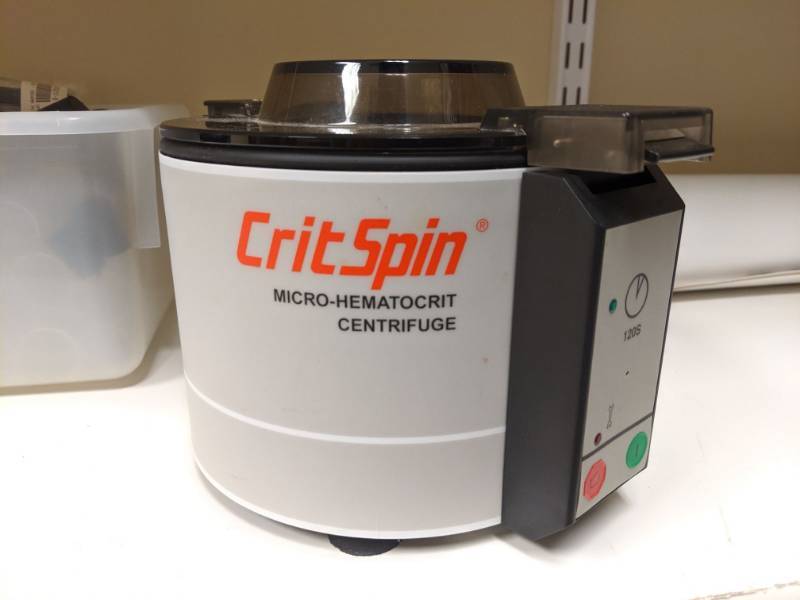 lot 3824 image: Crit Spin Micro-Hematocrit Centrifuge And Test Tubes
