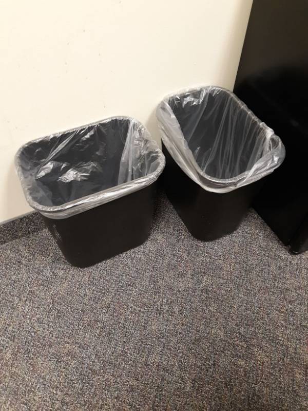 lot 1819 image: (2) Black Waste Baskets