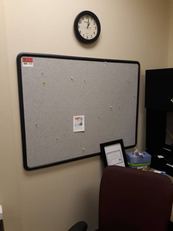 lot 1820 image: Large Grey Cork Board